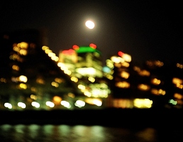 Moon over City